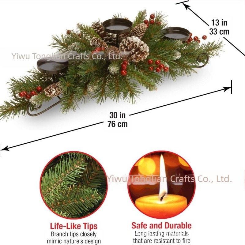 Novi božićni sklopivi vijenac od svijećnjaka, ukrasi za svijeće, božićni ukrasi, rekviziti za aranžman božićnih scena, ukrasi