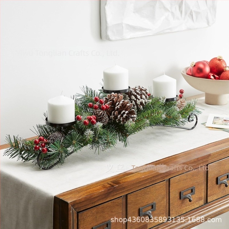 Novi božićni sklopivi vijenac od svijećnjaka, ukrasi za svijeće, božićni ukrasi, rekviziti za aranžman božićnih scena, ukrasi