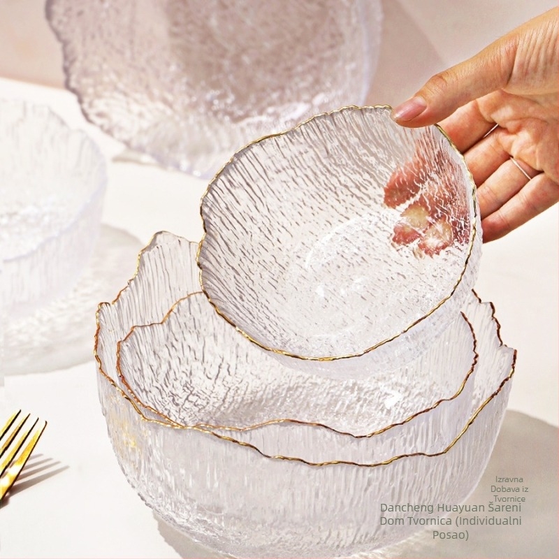 Kristalni stakleni tanjur za voće, pristupačan luksuzni kućni dnevni boravak, stolić za kavu, tanjur za izlaganje slatkiša, košara, zdjela za salatu, novi tanjur za voće 2025.