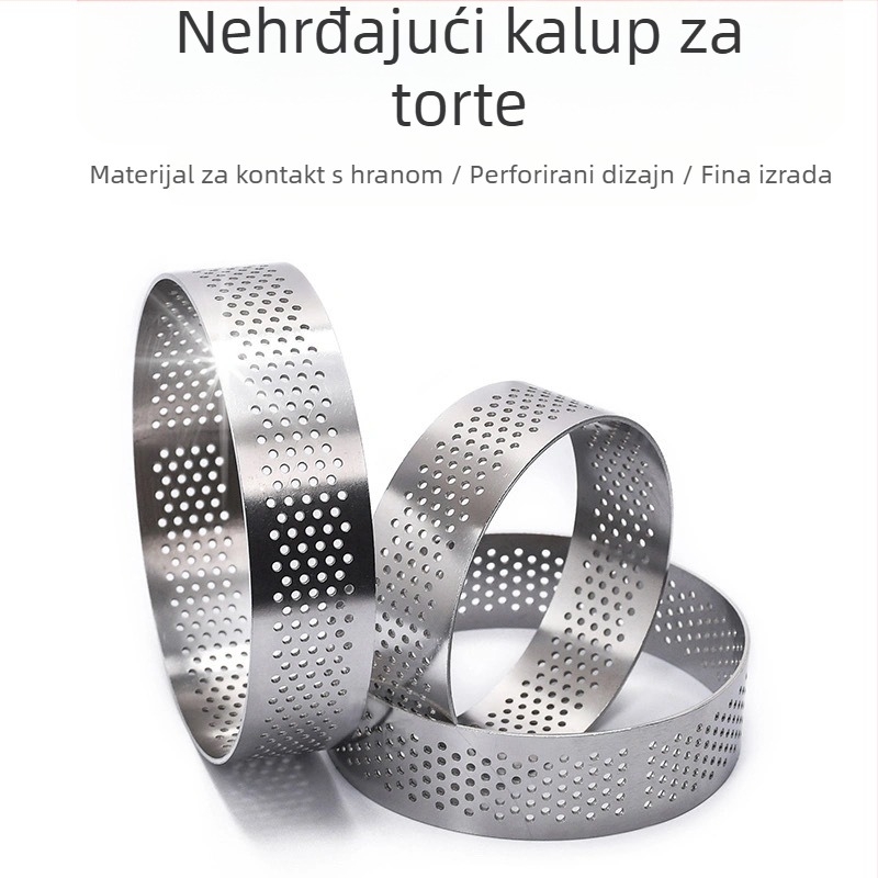 Prsten za mousse od nehrđajućeg čelika, okrugli prsten za tortu, kuhinjski kalup za pečenje, kalup za mousse od torte