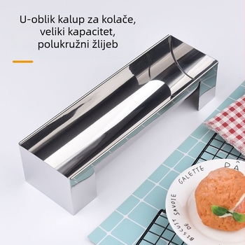 Alat za pečenje, kalup za torte u obliku slova U, alat za dugi kruh, kalup za sendviče, kućanski kalup za torte od nehrđajućeg čelika s neprianjajućim slojem