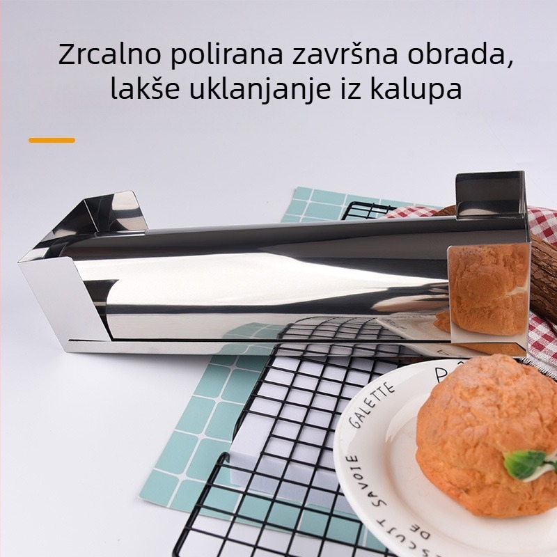 Alat za pečenje, kalup za torte u obliku slova U, alat za dugi kruh, kalup za sendviče, kućanski kalup za torte od nehrđajućeg čelika s neprianjajućim slojem