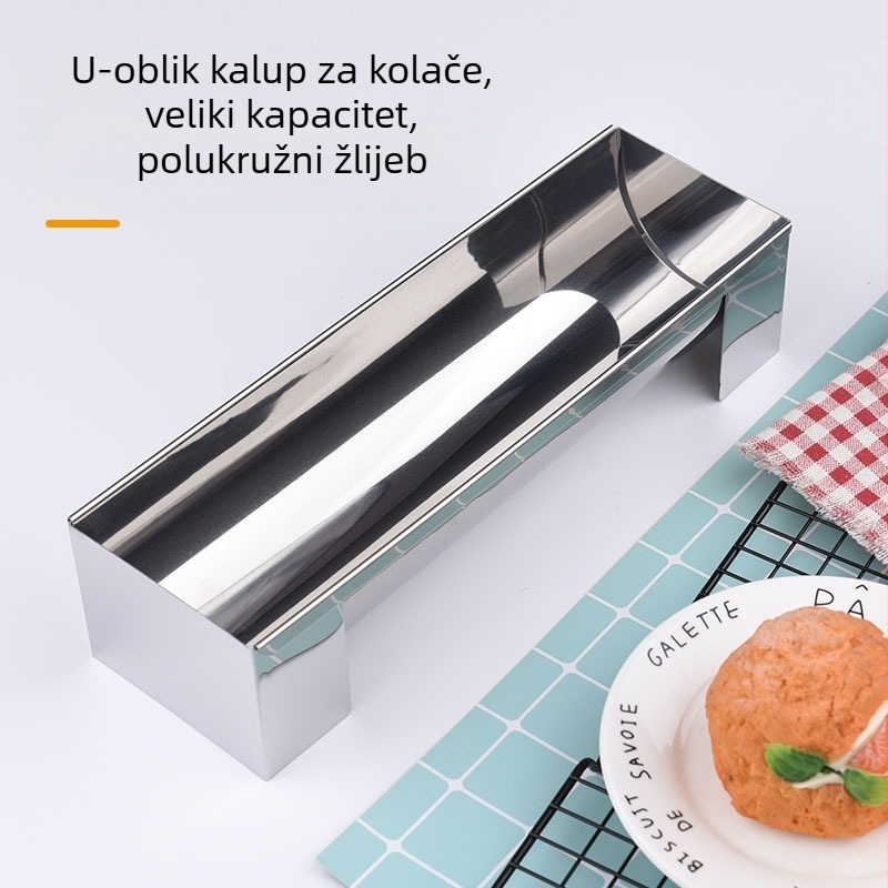 Alat za pečenje, kalup za torte u obliku slova U, alat za dugi kruh, kalup za sendviče, kućanski kalup za torte od nehrđajućeg čelika s neprianjajućim slojem
