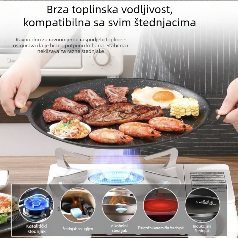 Korejska ploča za roštilj, vanjska, kamperska, neprianjajuća tava, ploča za roštilj za piknik, roštilj, zabavu, roštilj, Maifan kamen