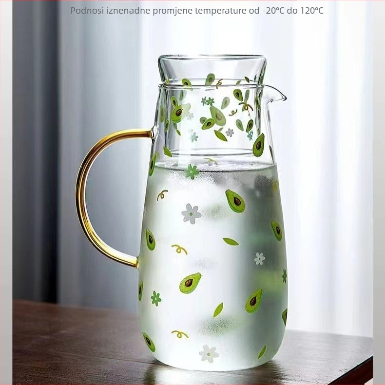 Visokotemperaturno otporno kuhalo za hladnu vodu, kućanski čajnik velikog kapaciteta od borosilikatnog stakla, čajnik za jednu osobu