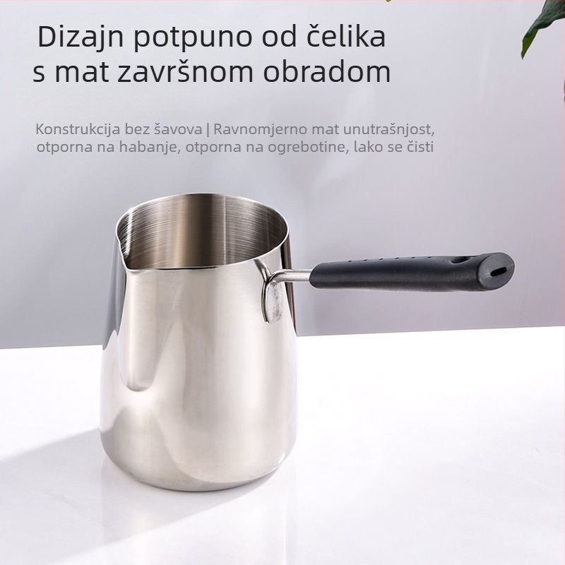 Nehrđajući čelik 304 Latte Art šalica s ručkom šalica za mliječnu pjenu šalica za mlijeko duga ručka voštana šalica za kuhanje kave lonac za dom