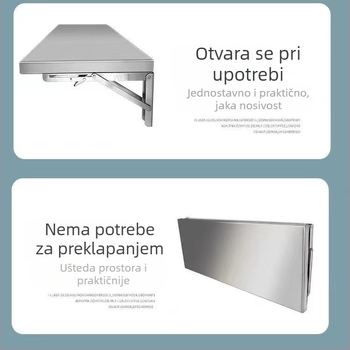 Jednoslojni zidni stalak od nehrđajućeg čelika, Jednoslojni zidni stalak za pohranu, Stalak za začine, Sklopivi zidni stalak za kuhinju