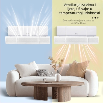 Deflektor vjetra za klima uređaj za sprječavanje izravnog puhanja, štitnik za izlaz zraka, poklopac za usmjerivač vjetra nakon poroda, univerzalni za montažu na zid, nije potrebna ugradnja