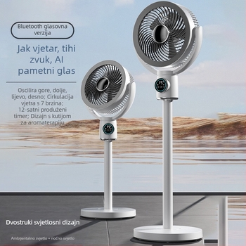 Popularni ventilator za cirkulaciju zraka preko granica, pametni glasovni ventilator, kućanski stolni i stalak s dvostrukom namjenom, teleskopski ventilator s tresućim glavama, podni ventilator