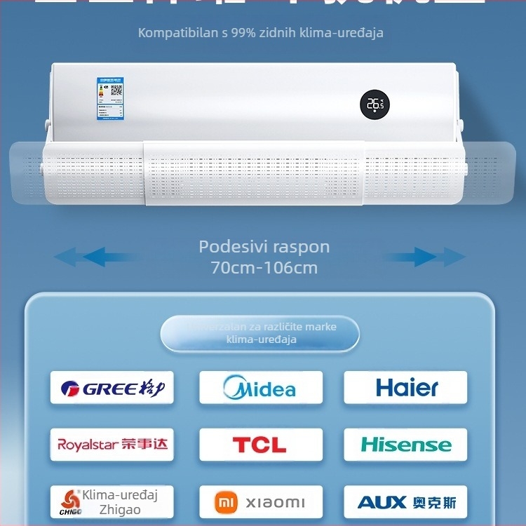 Vjetrobransko staklo klima uređaja, pregrada za izlaz zraka protiv izravnog puhanja, zavjesa za usmjeravanje vjetra, univerzalno vjetrobransko staklo Midea Gree