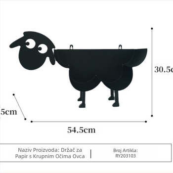 Nordijski držač za role vrućeg papira veleprodaja metalni željezni držač za stolne maramice kreativni stalak za pohranu ovaca s velikim okom ukras