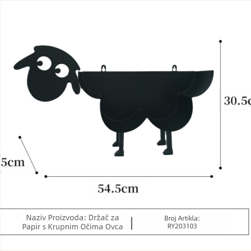 Nordijski držač za role vrućeg papira veleprodaja metalni željezni držač za stolne maramice kreativni stalak za pohranu ovaca s velikim okom ukras