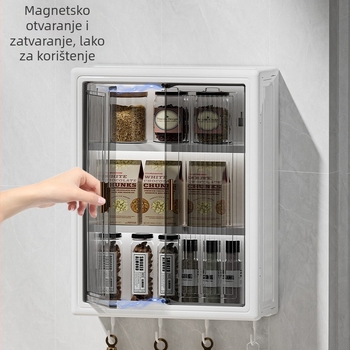 Zidni ormarić za pohranu bez bušenja, otporan na prašinu, vodootporan, stalak za toaletne potrepštine, kutija za pohranu kozmetike
