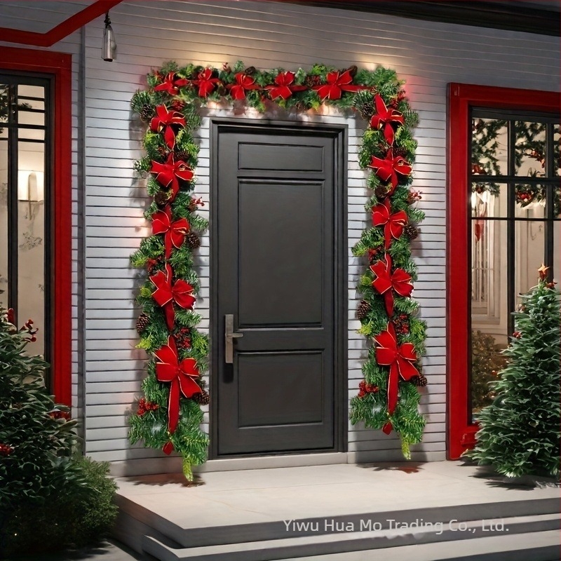 Hua Mo 2025 Prekogranični Temu Nova božićna tkanina od ratana Božićna atmosfera Dvorišna vrata Viseća DIY dekoracija Stepenice