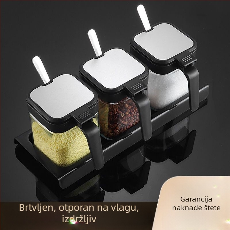 Staklenka za začine u kuhinji, staklenka za sol, staklenka za začine, sol za kućanstvo, kutija za začine od MSG-a