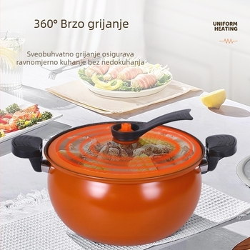 Kućanski višenamjenski lonac za juhu velikog kapaciteta, poklon, neljepljivi lonac, veliki trbuh, lonac s bundevom, masni mikrovalni lonac pod pritiskom