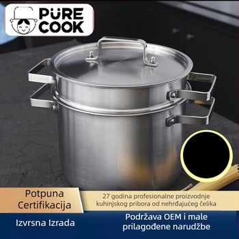 Prekogranični zadebljani višenamjenski lonac za tjesteninu od nehrđajućeg čelika, blanširana voda, lonac za prženu rižu, neobloženi lonac za juhu, univerzalni štednjak