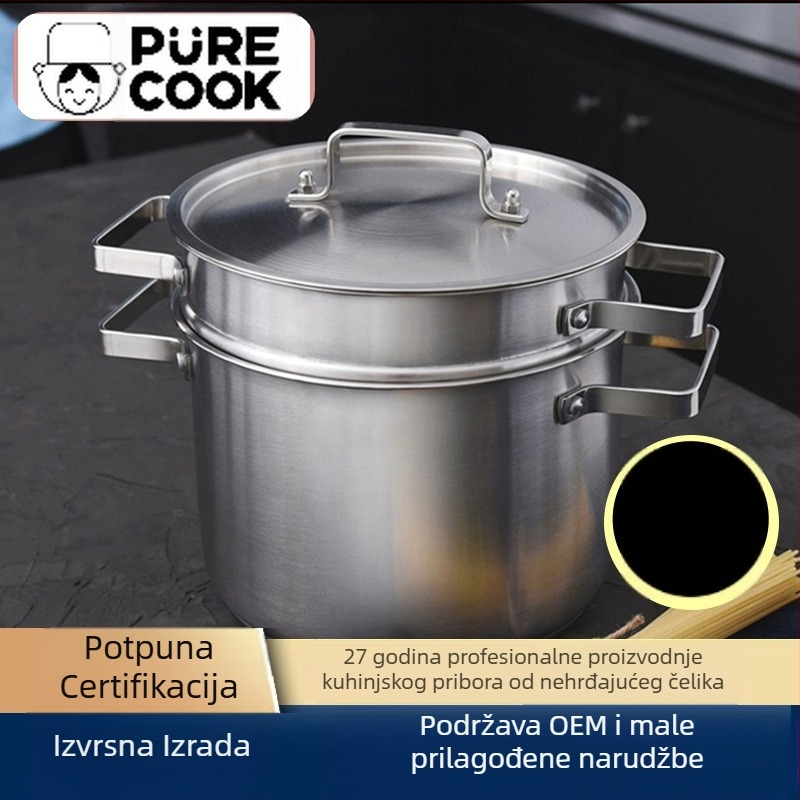 Prekogranični zadebljani višenamjenski lonac za tjesteninu od nehrđajućeg čelika, blanširana voda, lonac za prženu rižu, neobloženi lonac za juhu, univerzalni štednjak