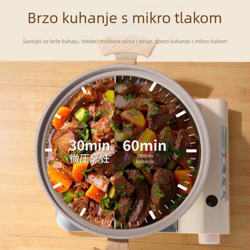 Tvornički novo, mikrotlačni lonac, višenamjenski lonac za kuhanje, kućanski lonac s neprianjajućim slojem, lonac za juhu, indukcijsko kuhalo, plinski štednjak, univerzalni