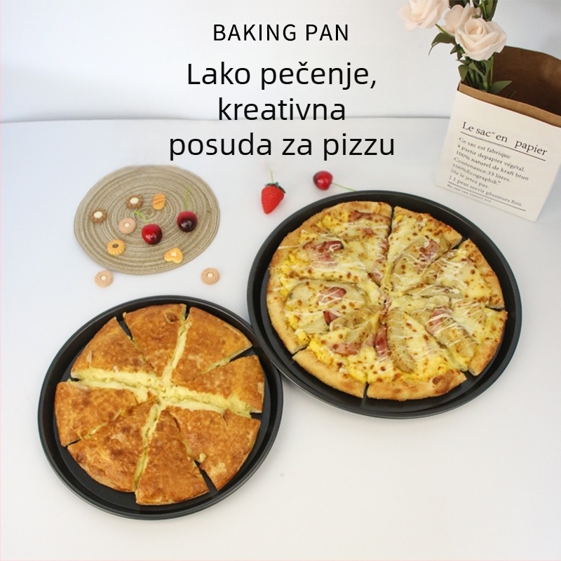 na zalihi okrugli kalup za pizzu, kalup za pečenje s neprianjajućim slojem, kalup za pečenje od ugljičnog čelika, 20 cm, 25 cm, 30 cm, 12 cm