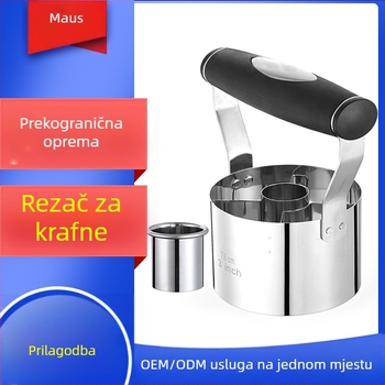 Kalup za torte od nehrđajućeg čelika 430, veleprodajni kalup za rezanje krafni s mekom ručkom, okrugli kuhinjski kalup za pečenje