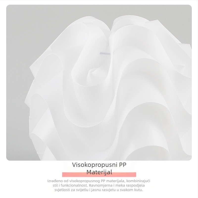 PP Wave Ball Lampshade Cafe Restaurant Simple Creative Round Luster Spavaća soba Lampshade Shell Podna lampa Veleprodaja