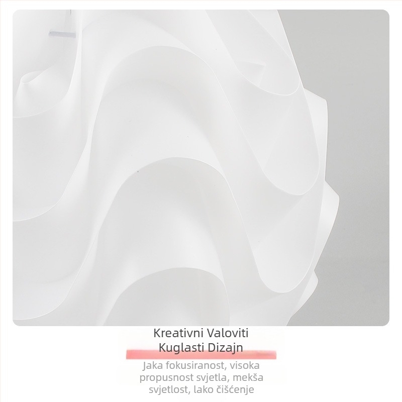PP Wave Ball Lampshade Cafe Restaurant Simple Creative Round Luster Spavaća soba Lampshade Shell Podna lampa Veleprodaja