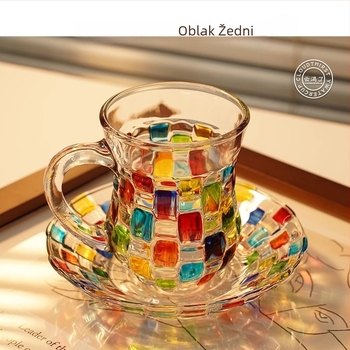 Nordijski stil Ručno oslikana šalica od obojenog stakla, oslikana šalica za sok, šalica za kavu, šalica za viski, nišna šalica, kristal