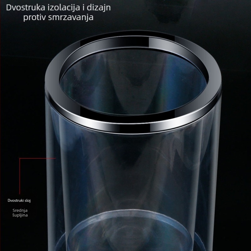 Prekogranična plastična kanta za led, dvoslojna izolacija protiv smrzavanja, kanta za pivo, viski, kanta za led, kanta za šampanjac i koktele s bijelom kutijom