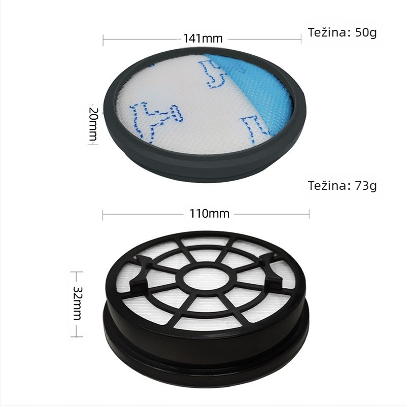 Pogodno za dodatke za usisavače Haunida Rowenta Zr904301, filterski element, prednji i stražnji HEPA filter