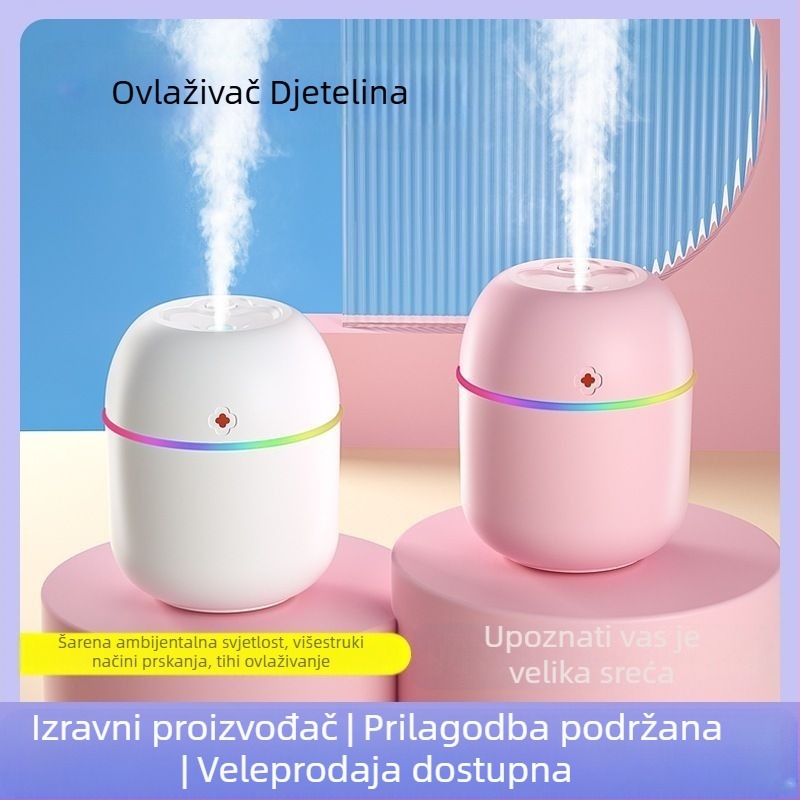 Ovlaživač zraka Mali mini Veliki volumen magle Spavaća soba Rođendanski poklon Ženski ovlaživač zraka s kapljicama vode Aromaterapijski stroj Za korištenje uz krevet