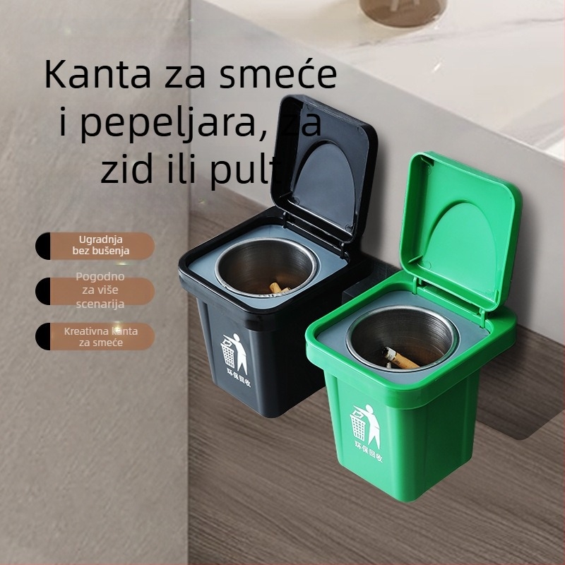Kreativna pepeljara za kućanstvo s poklopcem za dnevni boravak, zidna WC školjka, kupaonica, pepeljara protiv letećeg pepela