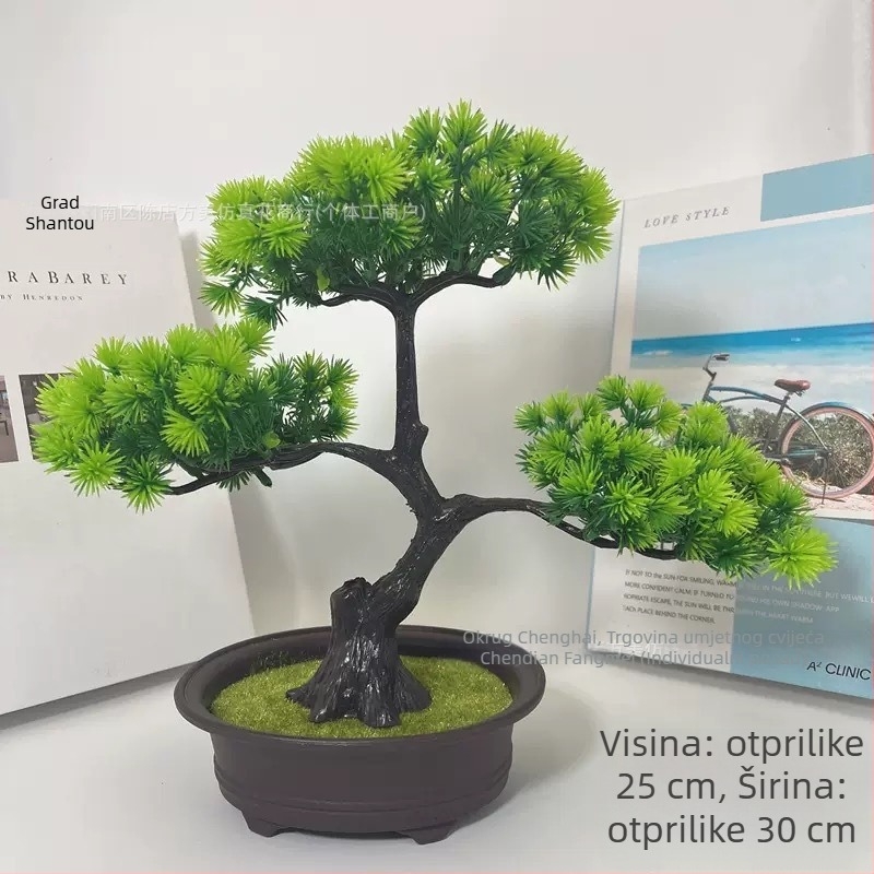 Prekogranična simulacija ružine trave, dobrodošlica, biljka bora, lonca, unutarnja zelena biljka, bonsai, stolni lažni cvijet, ukrasi za dom