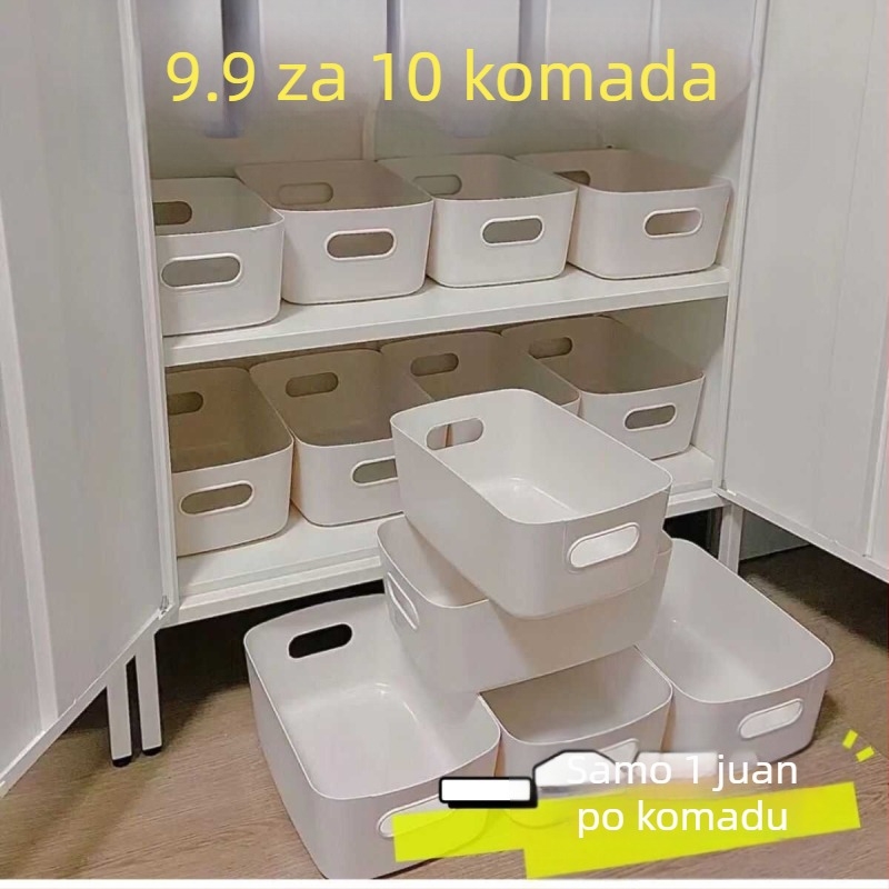 Pristupačna jednostavna bijela torba za pohranu, kutija za naljepnice za spavaonicu, stilska plastična kutija velikog kapaciteta
