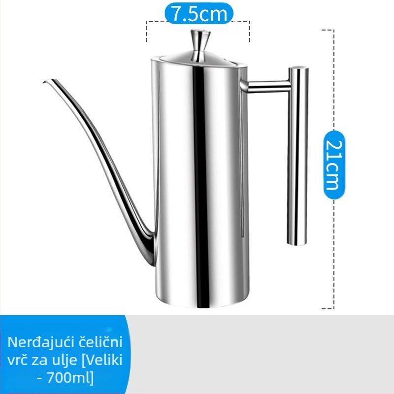 Posuda za ulje od nehrđajućeg čelika 304, kuhinjska posuda za ulje, boca za ulje u konzervi, kuhinjska, kućanska, nepropusna posuda za ulje, posuda za ulje u europskom stilu, boca za ulje od octa