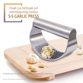 Proizvođač na zalihi preša za češnjak od nehrđajućeg čelika, prstenasta ručna preša za češnjak, preša za češnjak, lučna preša za češnjak