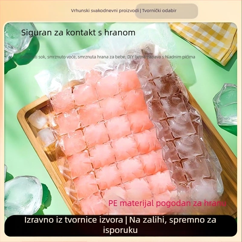 Vrećica za led za jednokratnu upotrebu, kućanska kreativna samozatvarajuća posuda za led, vrećica za svježe ledene kocke, ljetni aparat za led, vrećica za led napunjena vodom