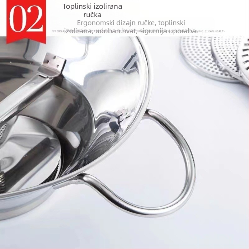 Mlinac za povrće od nehrđajućeg čelika, višenamjenski ribež za povrće, korejska japanska kuhinja, drobljenje i prešanje povrća, krumpira, mlin za hranu