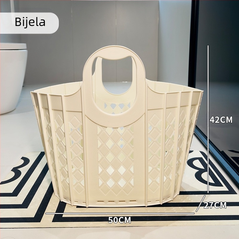 Sklopiva košara za prljavu odjeću, kućna plastična košara za pohranu prljave odjeće velikog kapaciteta, šuplja košara za prljavu odjeću, japanska košara za kupaonicu