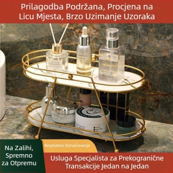 Željezni vrhunski organizator za kupaonicu, višeslojni stalak za odlaganje umivaonika, toaletni stolić, stolni stalak za odlaganje kozmetike