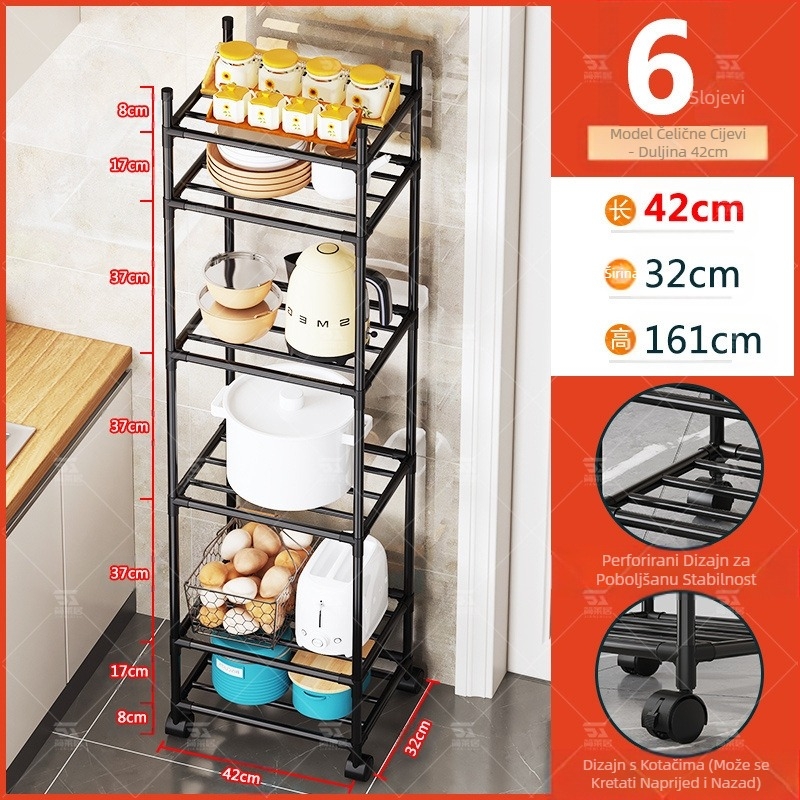 Stalak za pohranu toaletnog papira u kupaonici, samostojeći višenamjenski zadebljani višeslojni stalak za pohranu u kuhinji