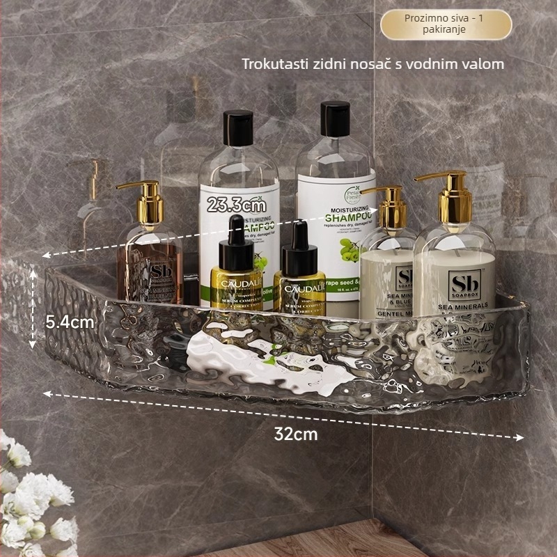 Stativ za kupaonicu bez bušenja, zidni stalak za njegu kože u tuš kabini, stalak za kupaonicu