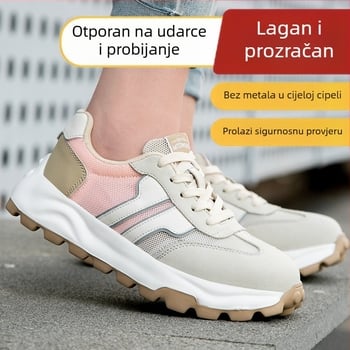 Nove ženske zaštitne cipele za rad, ženske otporne na udarce, otporne na probijanje, lagane, mekane radne cipele s čeličnim vrhom, prozračne, male zaštitne cipele