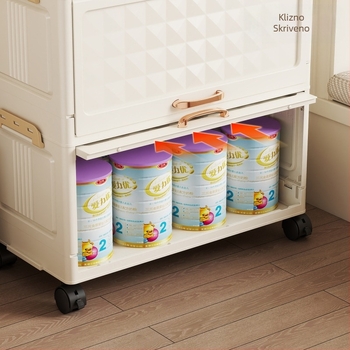 Samostojeći stalak za pohranu igračaka i grickalica za dnevni boravak, zadebljani ormarić za pohranu u spavaonici, jednostavan okvir za pohranu s kotačima, kombinirani ormarić za pohranu