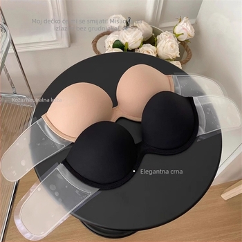 Prekrasno donje rublje bez naramenica, udobno donje rublje bez naramenica, neklizajuće, nabrani grudnjak, jednodijelni, mali, za velike grudi, neklizajući, nevidljiv