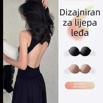 Prekrasno donje rublje bez naramenica, udobno donje rublje bez naramenica, neklizajuće, nabrani grudnjak, jednodijelni, mali, za velike grudi, neklizajući, nevidljiv