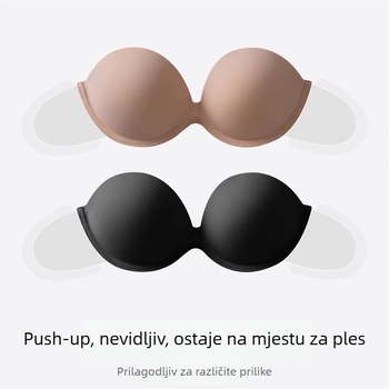 Prekrasno donje rublje bez naramenica, udobno donje rublje bez naramenica, neklizajuće, nabrani grudnjak, jednodijelni, mali, za velike grudi, neklizajući, nevidljiv