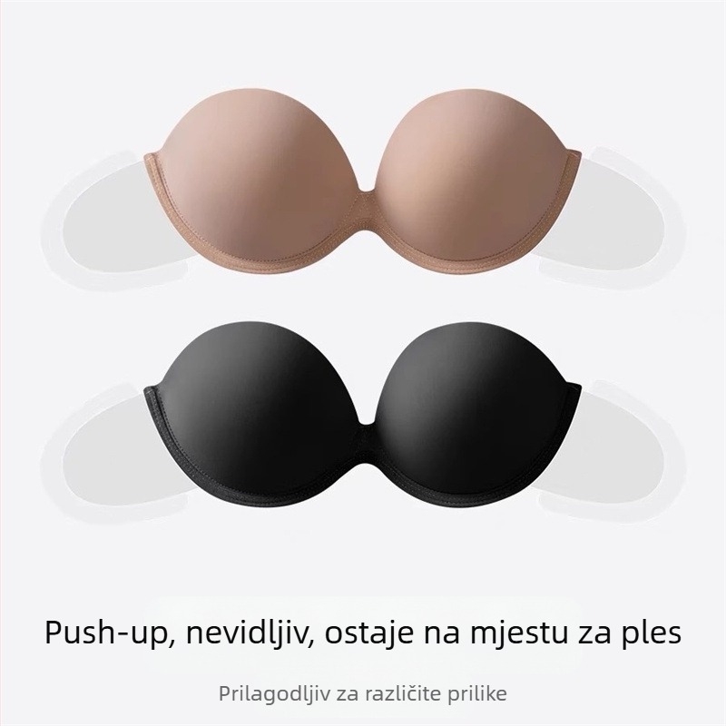 Prekrasno donje rublje bez naramenica, udobno donje rublje bez naramenica, neklizajuće, nabrani grudnjak, jednodijelni, mali, za velike grudi, neklizajući, nevidljiv