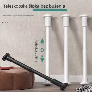 Ograničena kupnja teleskopske šipke bez bušilice, šipka za zavjesu za tuš, šipka za zavjesu za balkon, šipka za odjeću, nosač za ormar, teleskopska šipka za zavjesu za vrata