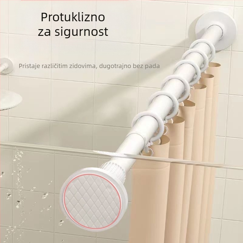 Ograničena kupnja teleskopske šipke bez bušilice, šipka za zavjesu za tuš, šipka za zavjesu za balkon, šipka za odjeću, nosač za ormar, teleskopska šipka za zavjesu za vrata